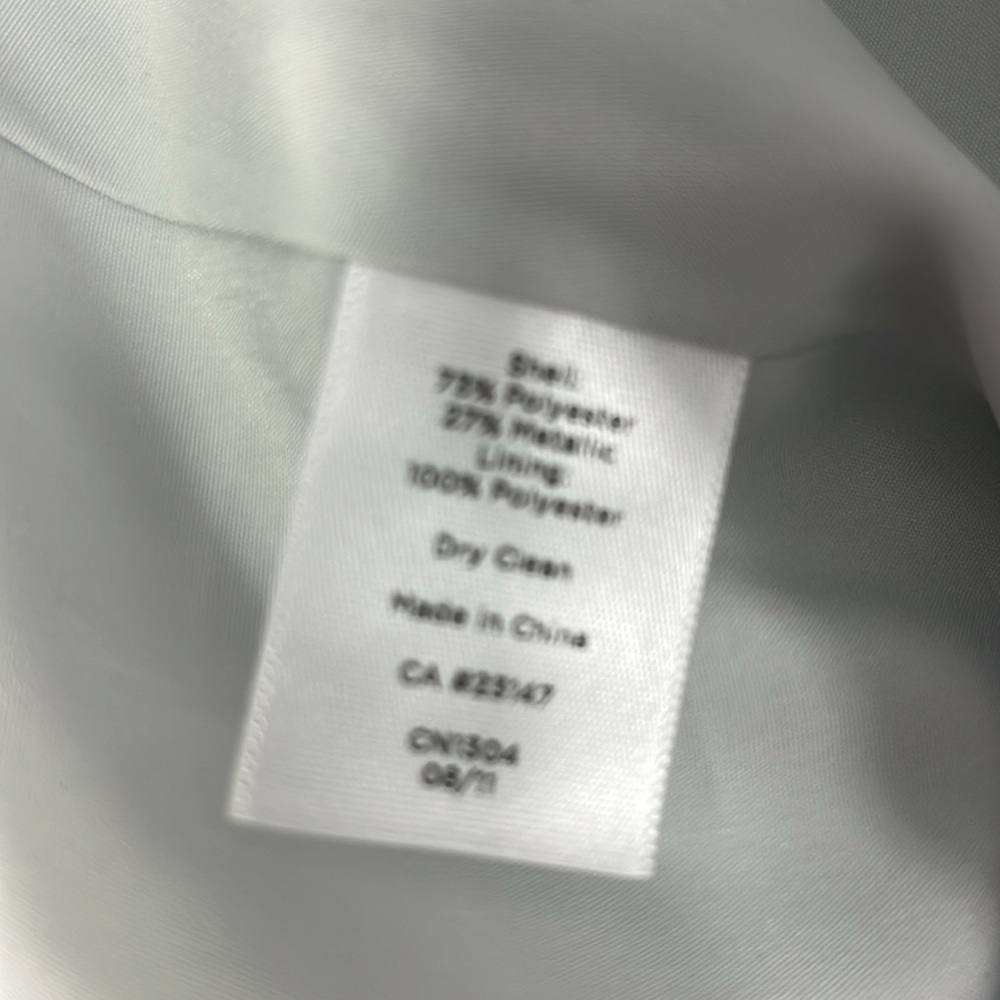 TALBOTS Silver Metallic Micro Pleated Party Skirt Knee Length Size 14 NWT - Picture 12 of 12